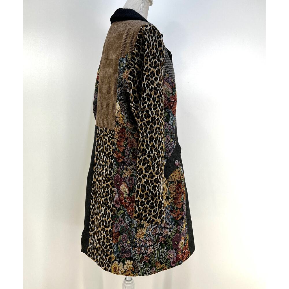 Paparazzi Patchwork Coat Leopard Print Jacquard F… - image 5